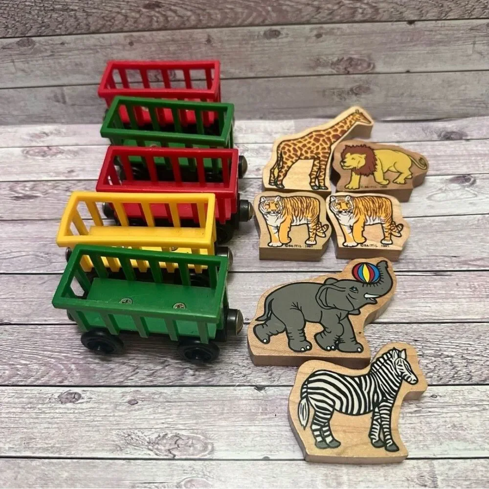 Thomas & Friends Railway Colorful Wooden Animal circus and Train Set vintage